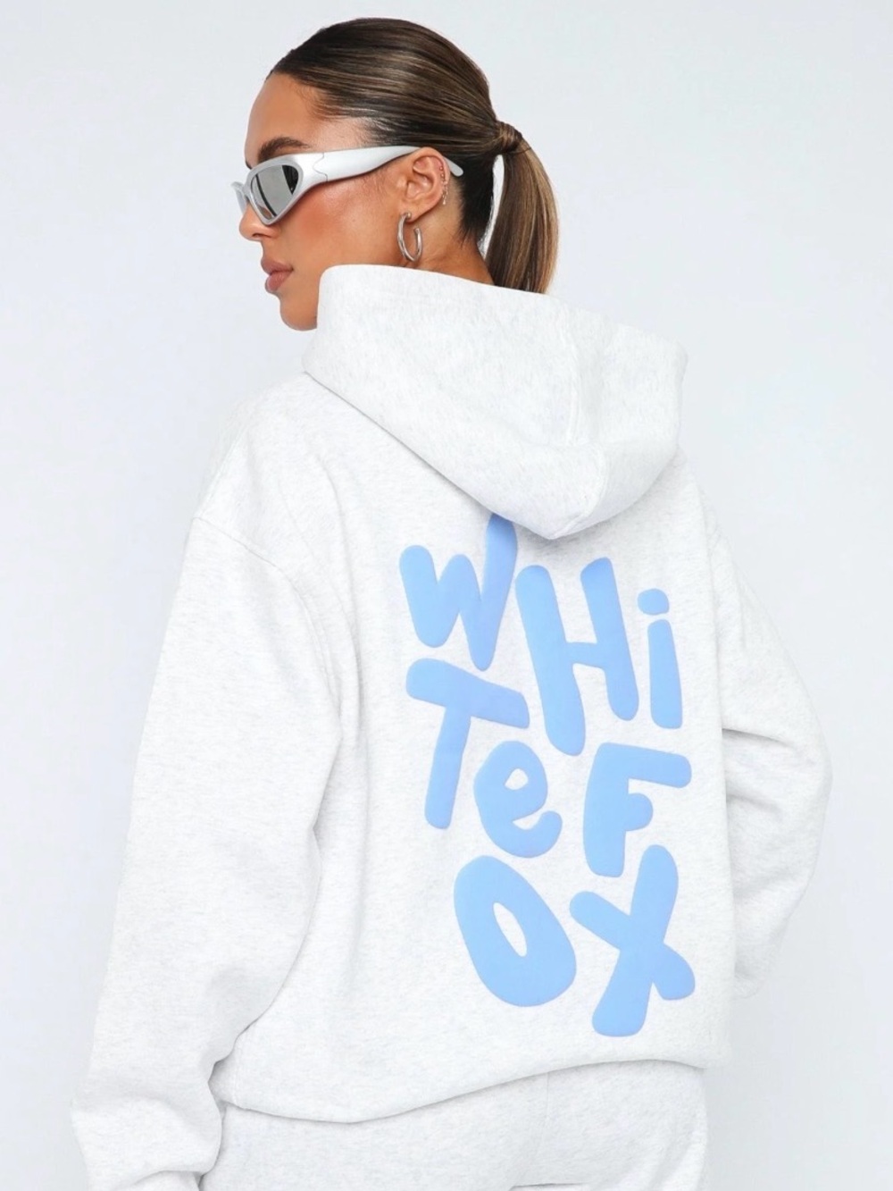 White Fox The New Standard oversized Hoodie Grey Marle